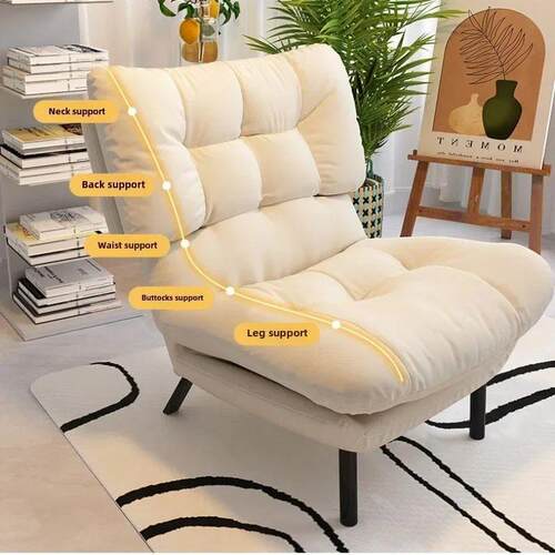 Lazy sofa, single lounge chair, bedroom seat, foldable backr