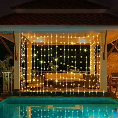 3/6M Outdoor Solar Curtain Light String Lights Garden Yard P