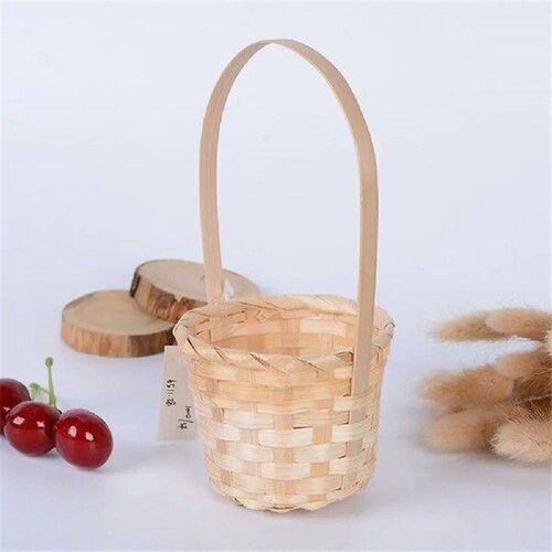 Mini Braid Flower Baskets with Handle Yellow Flower