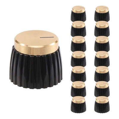 15Pcs Guitar AMP Amplifier Push on Fit Knobs Black with