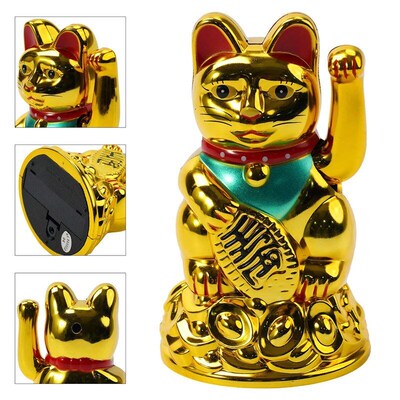 4.5/6.5Inch Chinese Lucky Cat Waving Arm Beckoning Fortune F