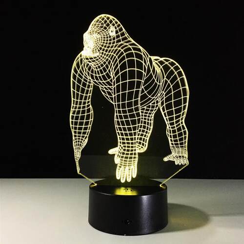 Orang Gorilla Lamp 2D Acrylic Panel 3D Illusion Night Light