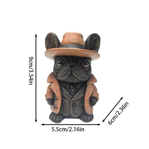 跨境新款斗牛犬绅士雕像树脂工艺品摆件家居装饰品桌面小摆件礼物