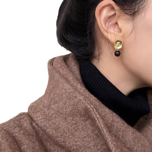2025 Retro Fall Maillard Square Caramel Geometric Tigers Eye