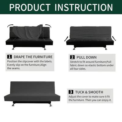 Sretch Armless Sofa Bed ver Without Armrest Slipver Solid Co