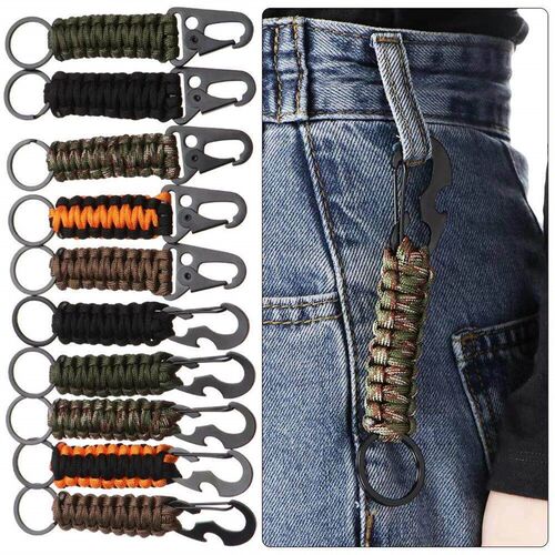 Outdoor Keychain Ring Camping Carabiner Military Paracord Co