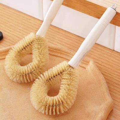 Magic Pot Scrubber, Long Handle Coconut Fiber Brush for Home
