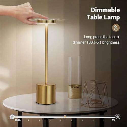 Classic Table Lamp USB Rechargeable Night Light Stepless Dim