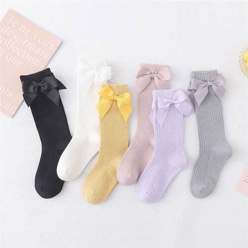 Children Girls Socks With Bows Cotton Baby Girls Socks Soft