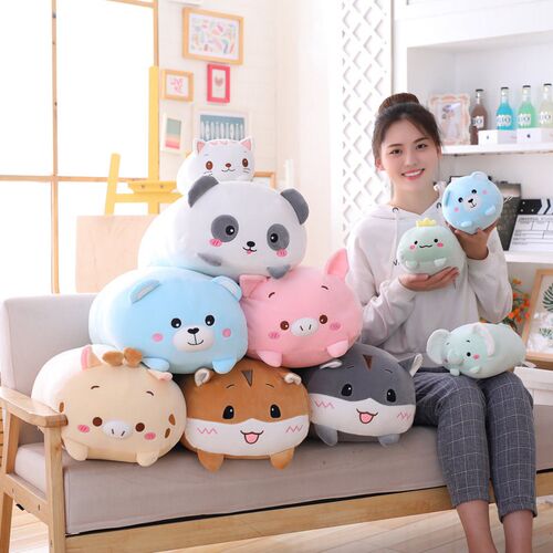 18-28CM Soft Animal Cartoon Pillow Cushion Cute Fat Dog Cat