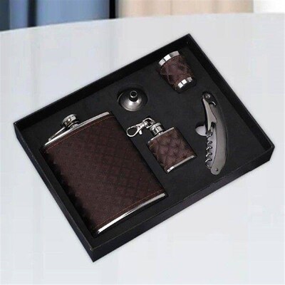 Hip Flask Gift Set Easy Filling & Pouring Stainless Steel