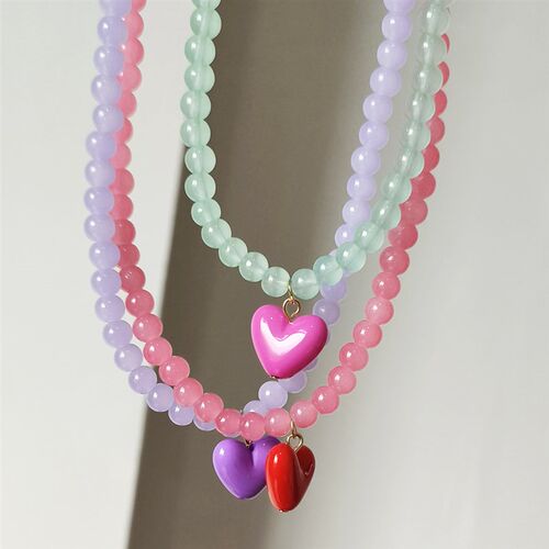 ZX Handmade Transparent Beaded Chain Short Chokers for Women