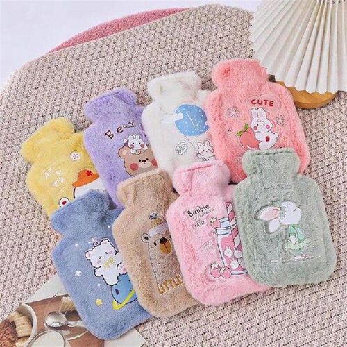 500ML Soft Plush Hot Water Bottle Winter Hand Warmer Cute