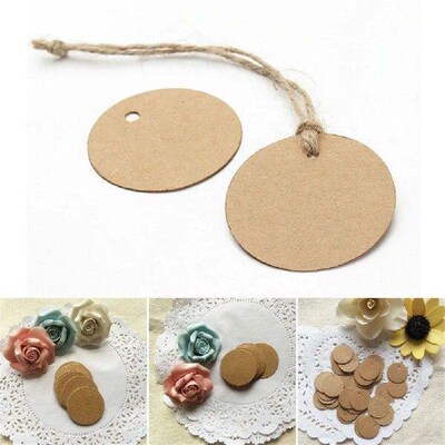 100pcs/lot DIY Round Food Label Brown Kraft Paper Tags