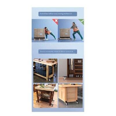 Workbench Caster Kit Heavy Duty Retractable Casters