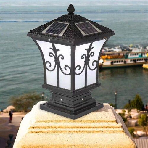 Outdoor t Lantern Yard Pedestal Lamp Fence Solar Light