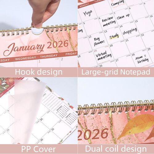 2025/2026 English Wall Calendar Office Wall Decor Check In