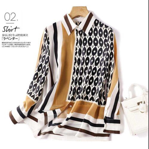 Spring New Foreign Style Age-reducing All-match Top ~ Silk C