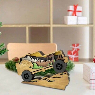 Forest Wood Decor Hollowed-Carved Off-Road Ornament Natural