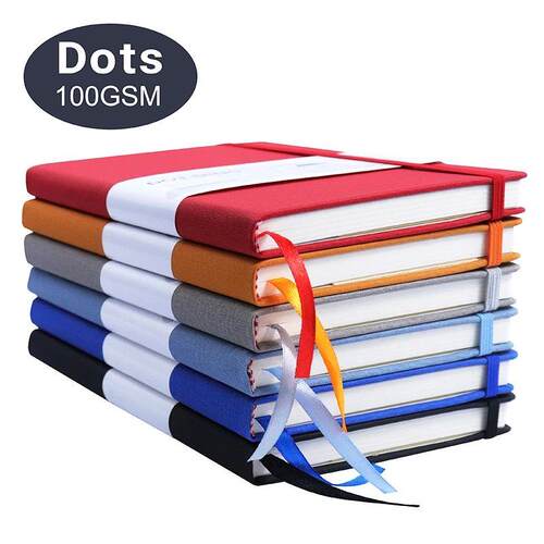 A5 Cloth Cover Dotted Notebook Journal 100 GSM Ivory White P