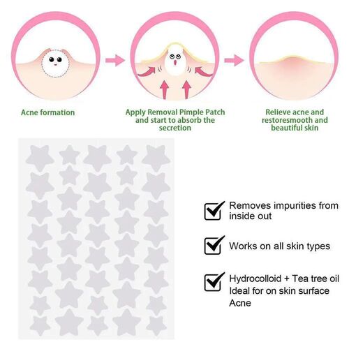 40pcs Star Shaped Acne Pimple Patch Invisible Concealer Wate