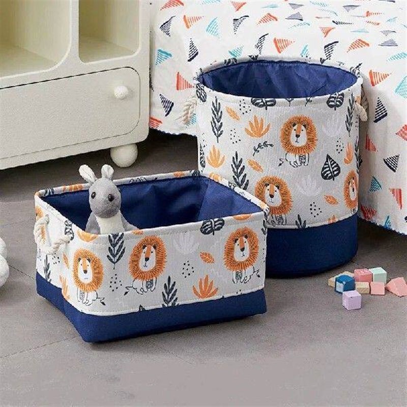 Large Cartoon Lion Laundry Basket Canvas Foldabe Laundry图片