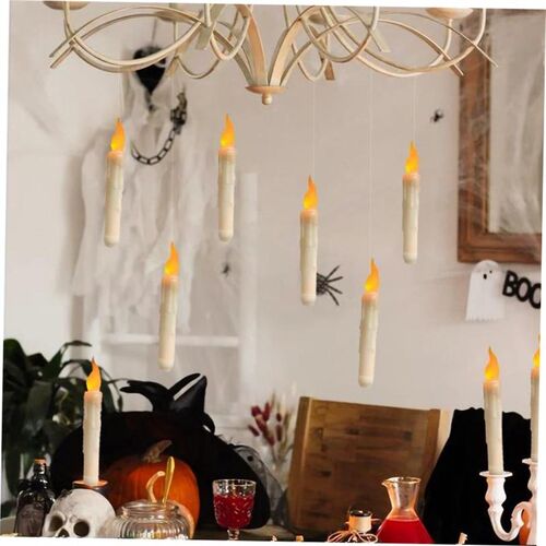 Floating LED Candles with Remote Control Witch Halloween Dec