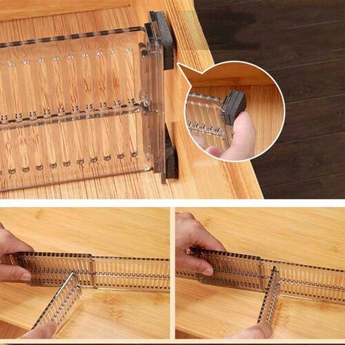 2Pcs Adjustable Durable Drawer Cabinet Storage Partition Div