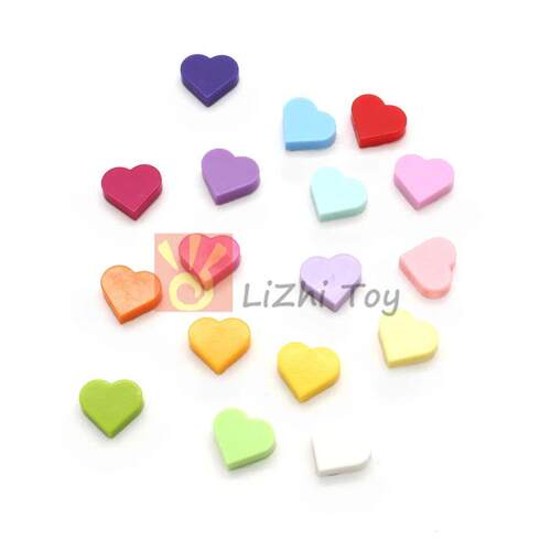 50pcs MOC Tile Round 1x1 Heart Building Block Brick Parts Co