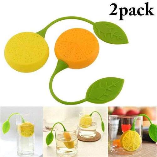 2Pcs Lemon Shape Tea Strainer Silicone Food Grade Silicone