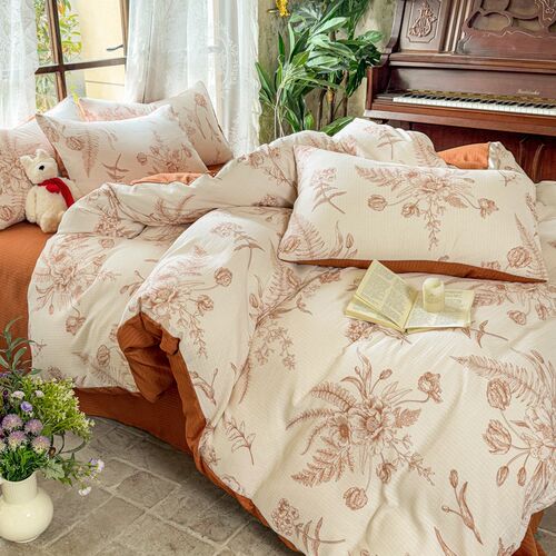 4pc bedding sets bed flat sheet fitted duvet quilt bedcover