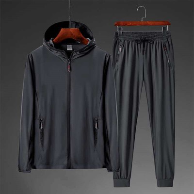Summer outdoor ice silk anti-snoring suit mens leisure fitn