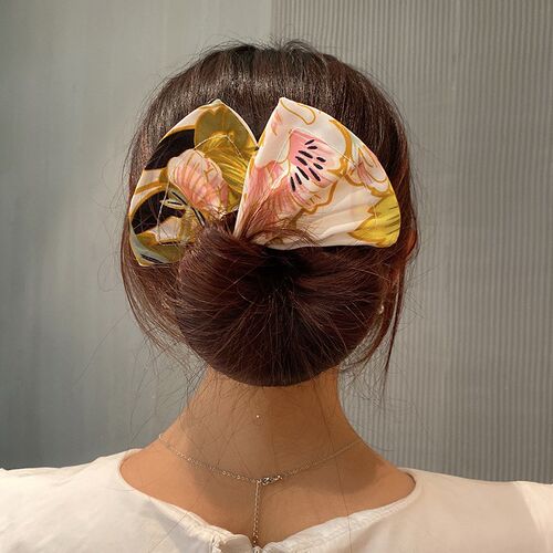 AMORCOME1PC Deft Bun Hair Band Women Hair Styling Colorful P