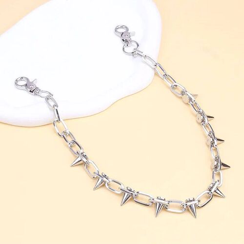 Punk Spike Rivet Tassel Keychain Jeans Decor Pants Chain Wom