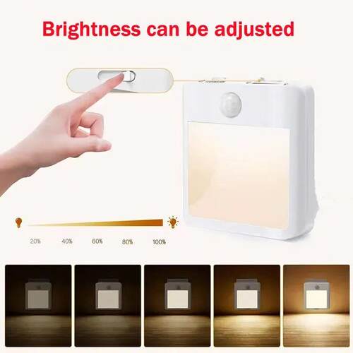 Motion Sensor LED Night Lights EU Plug Dimmable Cabinet Ligh