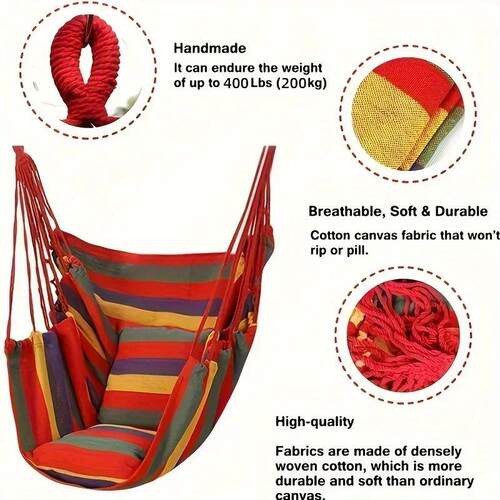 Outdoor Hammock Chair Canvas Leisure Swing Hanging Chairs 20
