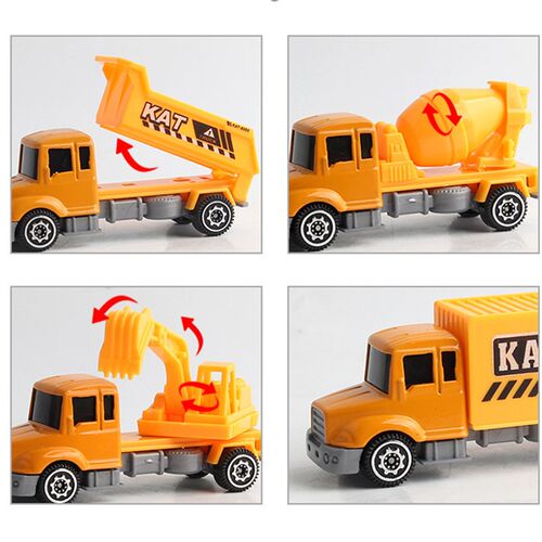 5/6pcs Alloy Diecast Engineering Car Models Fire Fighting Tr