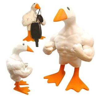 Magnetic Goose Key Holder Muscular Duck Statue Ornament