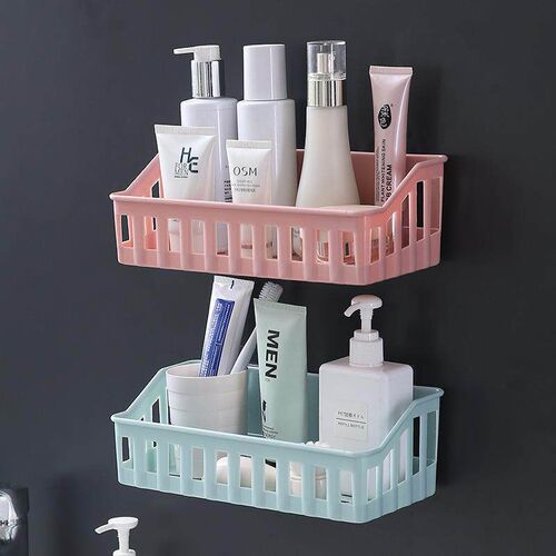 Bathroom Shelf Bathroom Adhesive Storage Rack Hooks Kitchen
