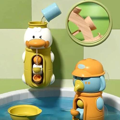 Baby Shower Bath Toys Duck Elephant Waterwheel Spinner with