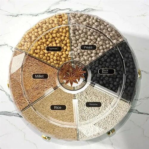 Kitchen Storage Box 360 Degree Rotating Rice Dispenser Seale