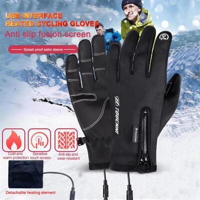 USB Heated Gloves Rechargeable Ski Eletric Thermal Heat Glov