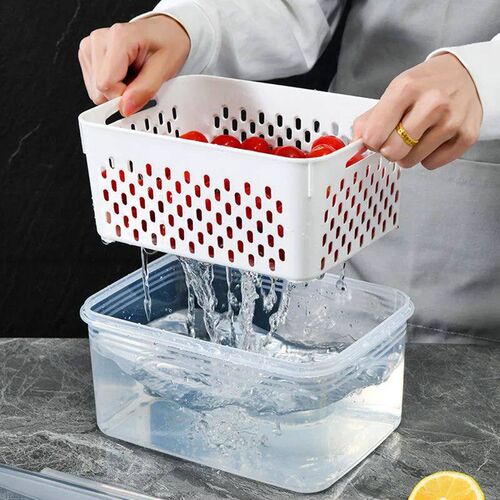 Refrigerator Preservation Box Transparent Double-layer Large