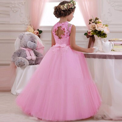 2021 Girl Party Dress Elegant White Bridesmaid Princess Dres