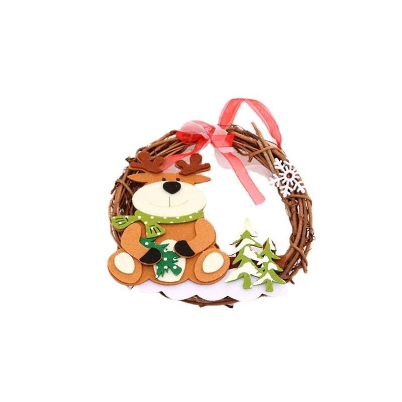 Christmas wooden rattan wreath for Christmas decoration 花环 - 实物图