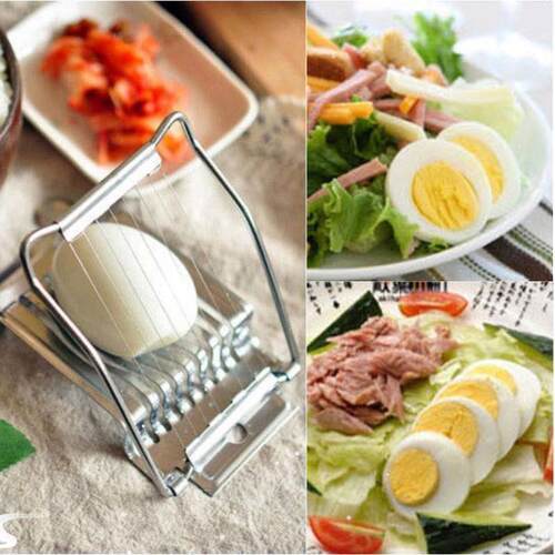1Pcs Stainless Steel Boiled Egg Slicer Section Cutter