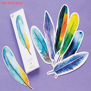 30pcs Set Paper Box Stationery Shape Feather pack Bookmark