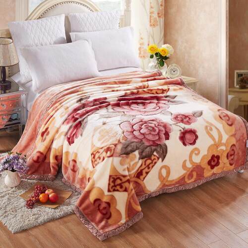 Raschel double layer thick winter blanket Cobertor quilt 毯
