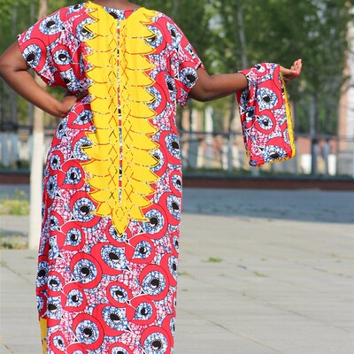 African Vintage women long dress summer 2023 Casual cotton f