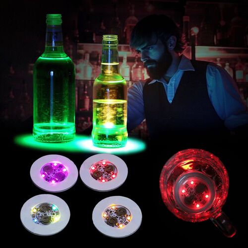 1/3/5 Pcs Luminous Bottle ers Lights 6cm LED Coaster Lamps F